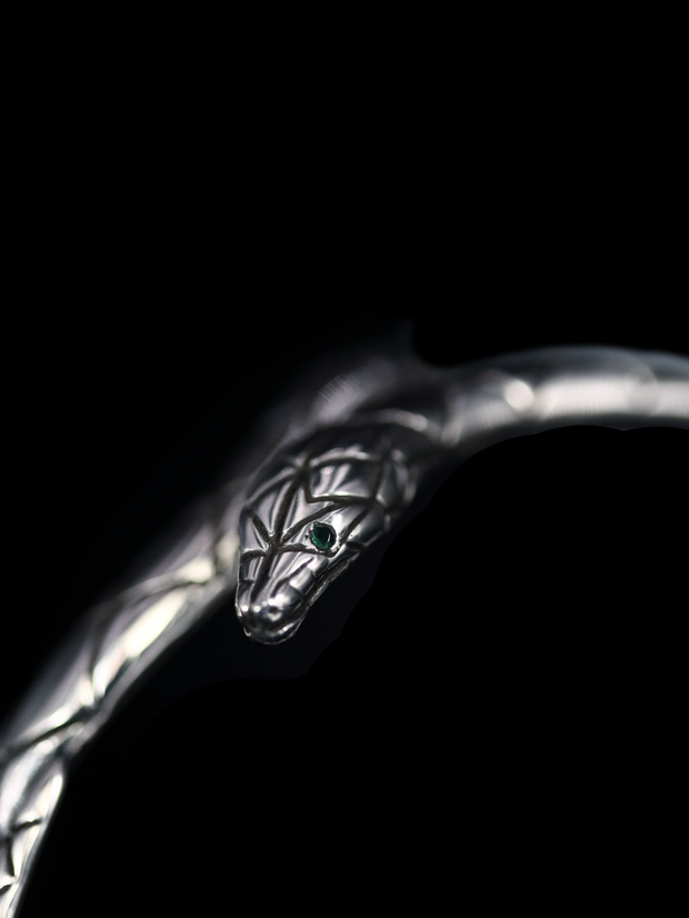 Serpent Cuff with Emerald eyes